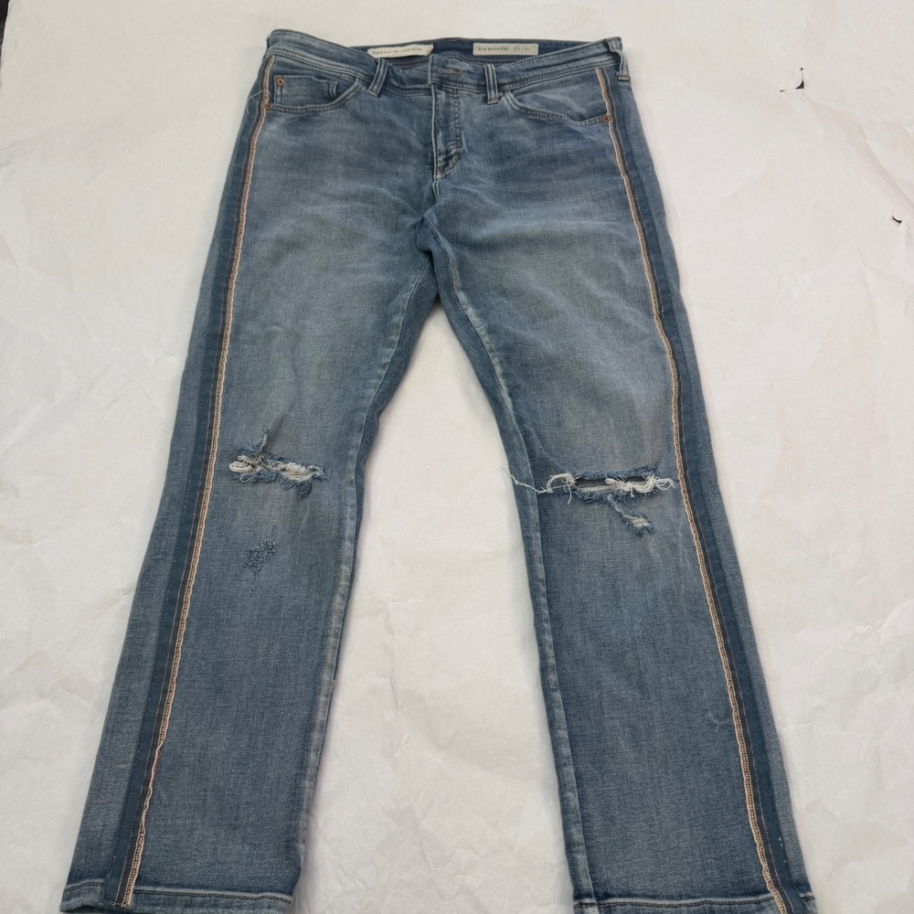 Pilero and the Letterpress Slim Boyfriend Jeans Distressed Light Chic Boho 29‎
